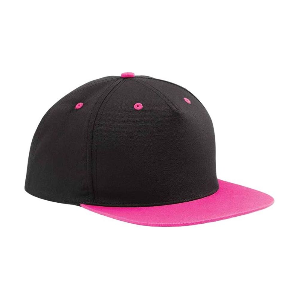 Beechfield Contrast 5 Panel  Cap / Black/Fuchsia